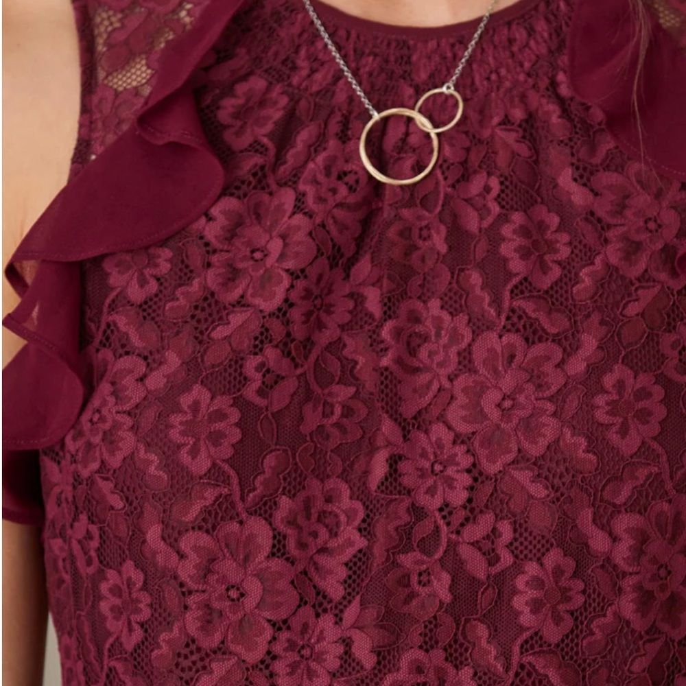 Sundance Burgundy Lace Dress - Picture 12 of 14